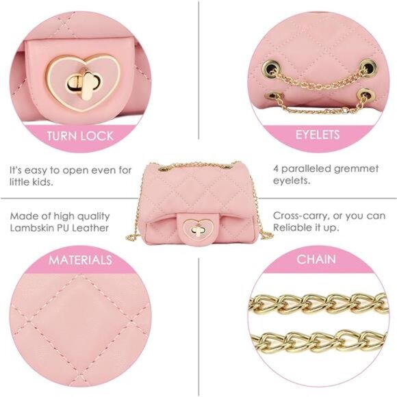 Kids Purse for Girls Toddler Crossbody Bag Small Shoulder Bag Birthday Gift - Picture 6 of 7